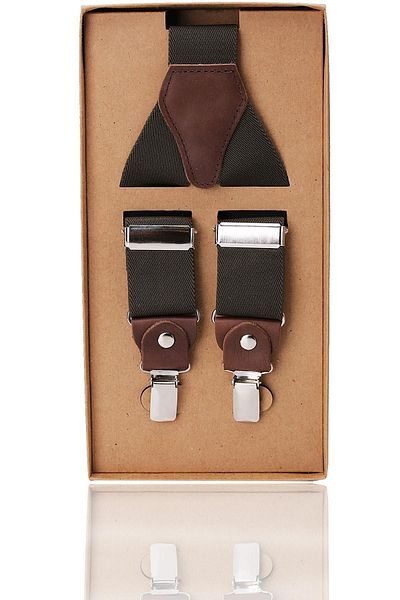 Kravatkolik Khaki Color Leather Connected Men's Trouser Strap Pan38