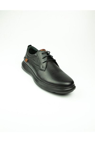 MARCOMEN Men's Casual Black Leather Shoes - 20355