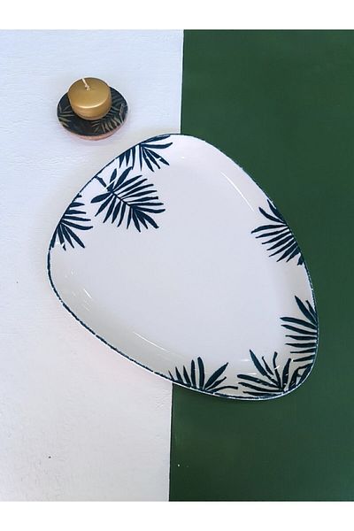 GULHANILE طبق قارب بنمط استوائي مقاس 30×25 سم