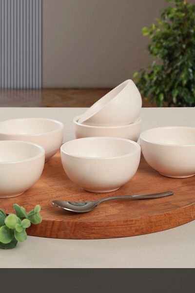 Keramika Matte White Cloud Snack Bowl / Sauce Bowl 8 Cm 6 Pieces