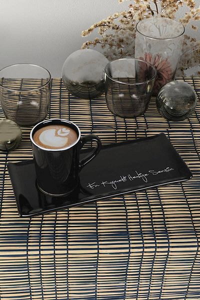 Keramika Peakgift The Most Precious Gift is You Black Espresso Coffee Presentation Set Gift