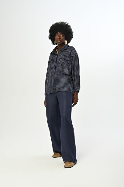 Orfeo Negro Жіноча сорочка з квадратним візерунком та двома кишенями