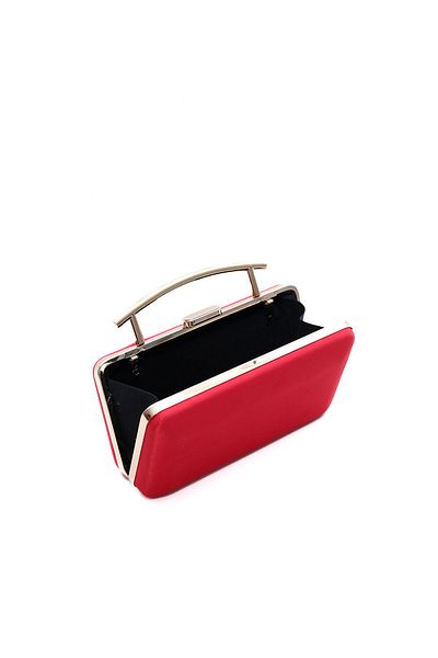 Sun Pieces Carrie Red Satin Clutch Bag - Dress and Evening Bag