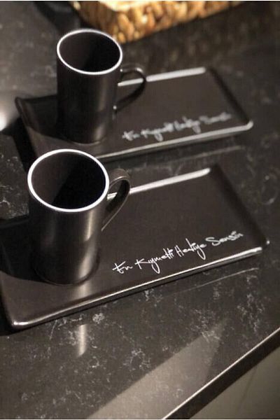 Keramika Peakgift The Most Precious Gift is You Black Espresso Coffee Presentation Set Gift