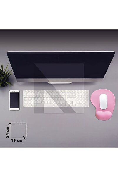 Active Team MP01 - Pembe Elips Bilek Destekli Mouse Pad | Konforlu, Kaymaz Taban, Ergonomik, Yumuşak, Ev,Ofis