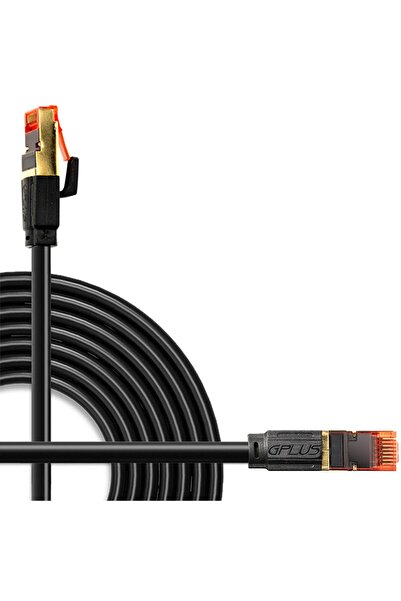Gplus Cat8 10 Metre S/FTP 40G 2000Mhz 26AWG PIMF Örgülü Folyo Kaplama Network Ethernet Lan Kablo 10M