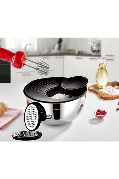 Amboss Satin 5 Piece Multi-Purpose Mixing Bowl Set Black Sat-8507