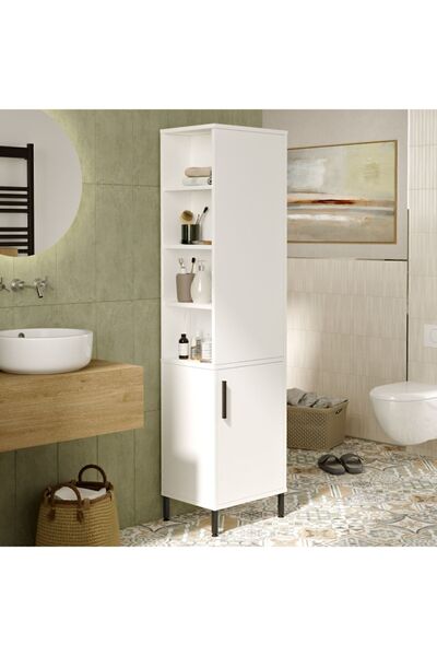 Yurudesign Vitale Çok Amaçlı Dolap Banyo Dolabı Beyaz Vı1-w