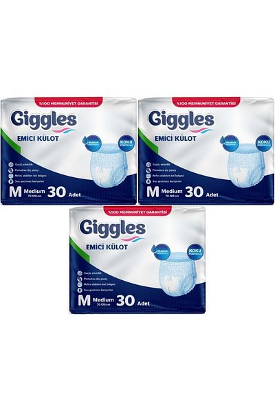 giggles Adult Absorbent Diaper Panties - M-Medium 90 Pieces (3Pk*30)