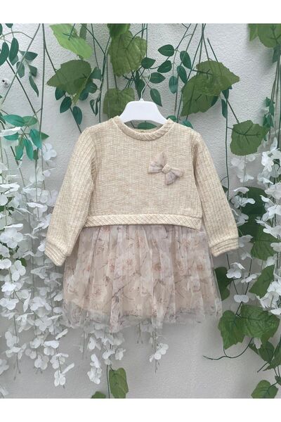 Butik ÇOCUK TRİKO TÜLLÜ ELBİSE