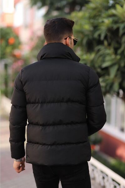 Boymen Dik Yakalı Erkek Şişme Mont Kışlık Mont Su Geçirmez