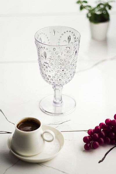 EWs 450 ml Acrylic Transparent Goblet and Water Soft Drink - Side Cup, Not Glass