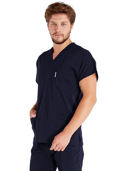 Alsancak Üniforma Costum de chirurgie pentru bărbați, albastru bleumarin, din lycra, din țesătură subțire