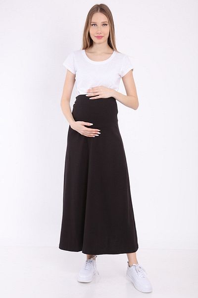 Luvmabelly Myra9030 تنورة أمومة بخصر قابل للتعديل - أسود
