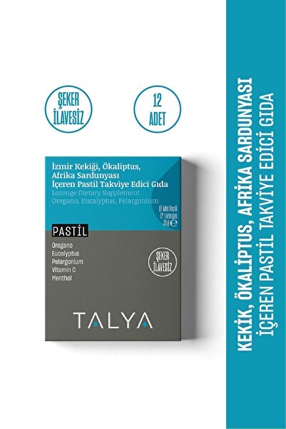 Talya Kekik, Ökaliptüs, Afrika Sardunyası Içeren Pastil Takviye Edici Gıda, 1...