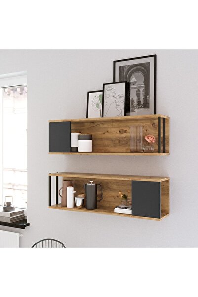 Yurudesign Voyage Duvar Rafı Kitaplık Çam 2'li Set Vg18-a