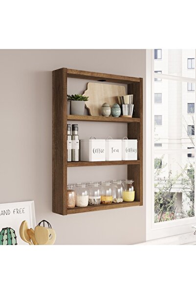 Yurudesign Pera 3'lü Duvar Rafı Mutfak Banyo Rafı Barok Pr1-br