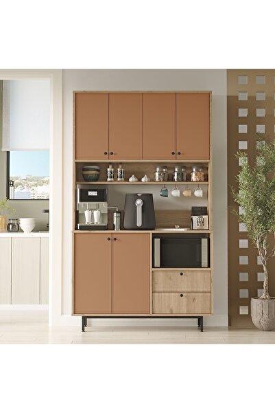Yurudesign Royce Serisi Kahve Köşesi Çok Amaçlı Dolap Mutfak Dolabı Sepet-Kir...
