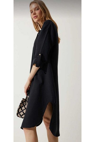 MY'KİNİ Women's Oversize Muslin Shirt Dress