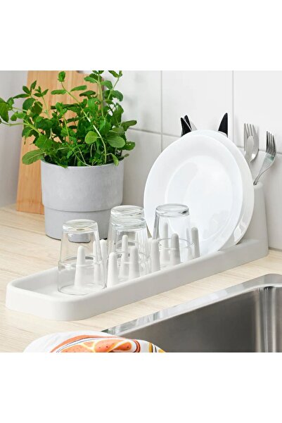 IKEA STAMLING 48 cm Beyaz Bulaşıklık Çatal Bıçaklık Tabak Bardak Standı