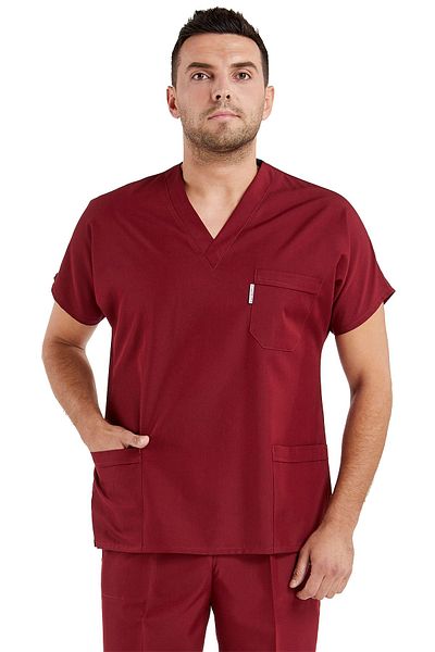 Alsancak Üniforma Costum de chirurgie pentru bărbați din lycra bordeaux din țesătură subțire