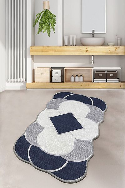 Chilai Home Corte 70X120 cm Bathroom Carpet Washable Non-Slip Floor Mat Toilet Seat Set Djth