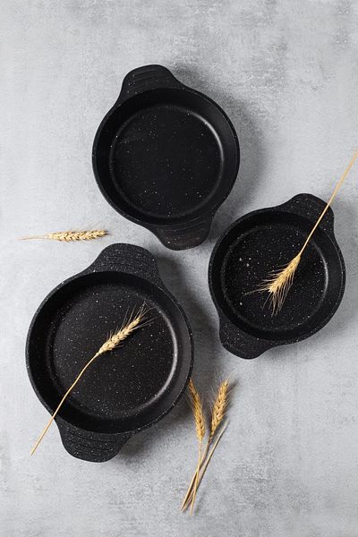 BKC HOME 3 Piece Concept Granite Pan Set