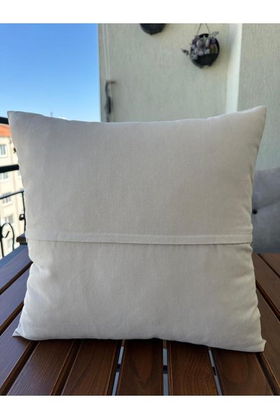 Punch Panch Punnch Daisy Embroidered Throw Pillow - Floral Throw Pillow Handmade 43*43 100% Handmade Stone Color