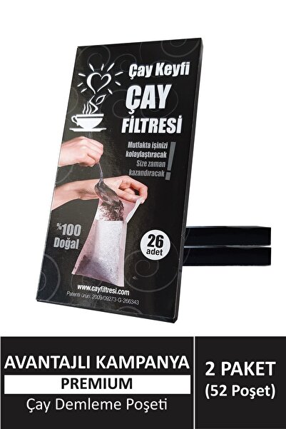 Premium 2'li Paket (52 Poşet) Çay Demleme Poşeti (çay Filtresi)