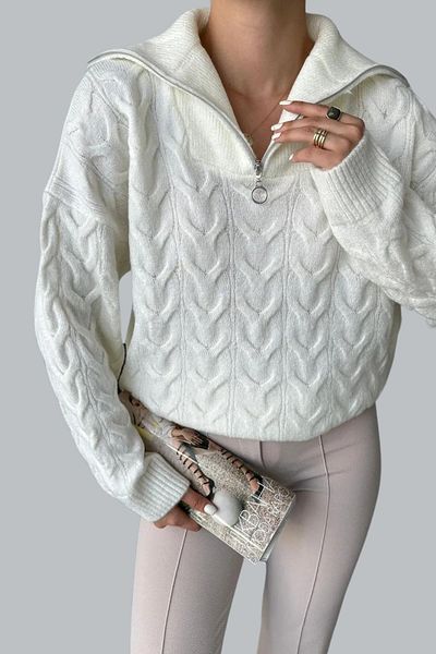 mefru Zippered Women's Knitwear Sweater