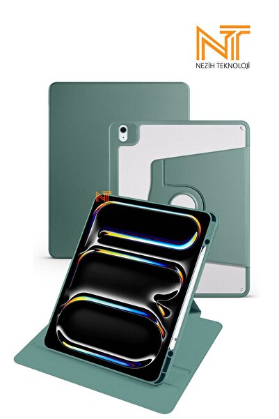 Nezih Case İpad Air 13 2024 / 2025 Uyumlu 360 Dönebilen Kalem Bölmeli Standlı...