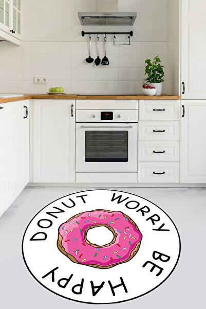 Chilai Home Donut Worry Leke Tutmaz Yıkanabilir Kaydırmaz Mutfak Halısı Djth