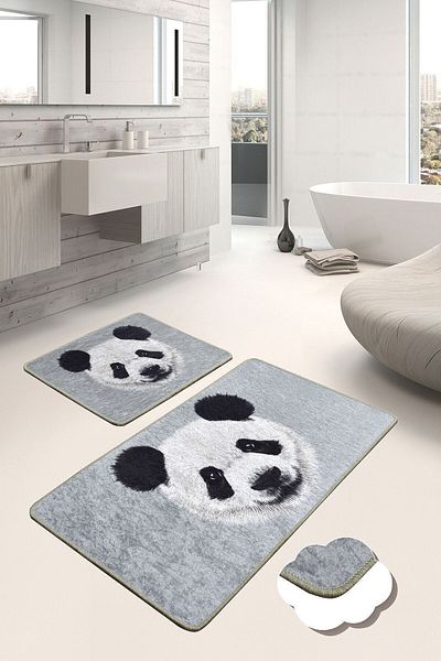 Chilai Home Αντιολισθητικό χαλάκι μπάνιου με σχέδιο Panda Djtbanyo