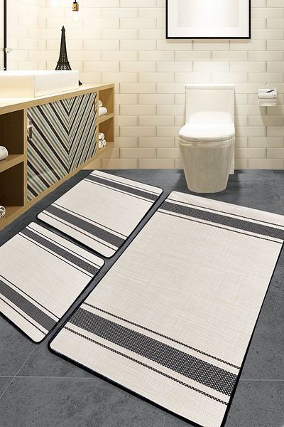 Chilai Home Σετ χαλιών μπάνιου 3 τεμαχίων Djtbanyobathroom
