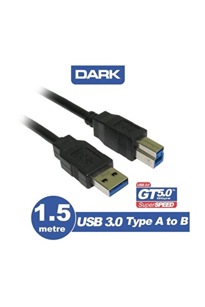 Dark 1.5 Metre USB 3.0 Uyumlu A Tip Erkek / B Tip Erkek Printer Kablosu DK-CB...