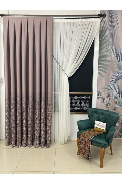 DEKOR PERDE Fon Perde Pano 1 Adet Pudra