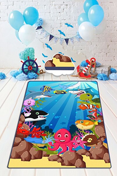 Chilai Home Aquarium Yıkanabilir Leke Tutmaz Çocuk Ve Bebek Halısı Djth