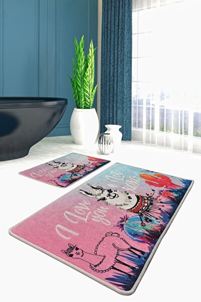 Chilai Home Whıte Lama 2'li Set Banyo Halısı, Paspas