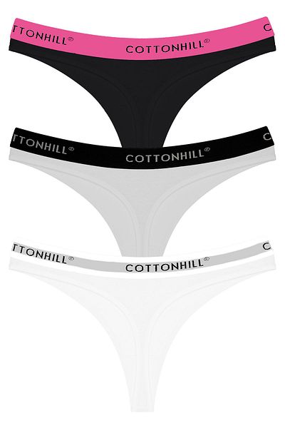 Cottonhill Pack of 3 Cotton Thong Panties - 4