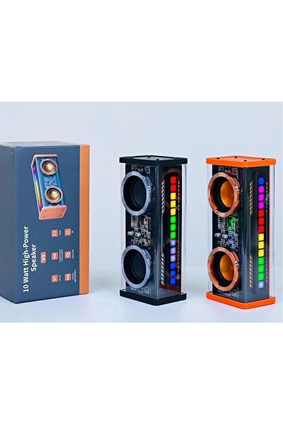 Vothoon Şeffaf Mecha Müzik TWS Stereo RGB İşıklı Hoparlör Kablosuz Bluetooth ...