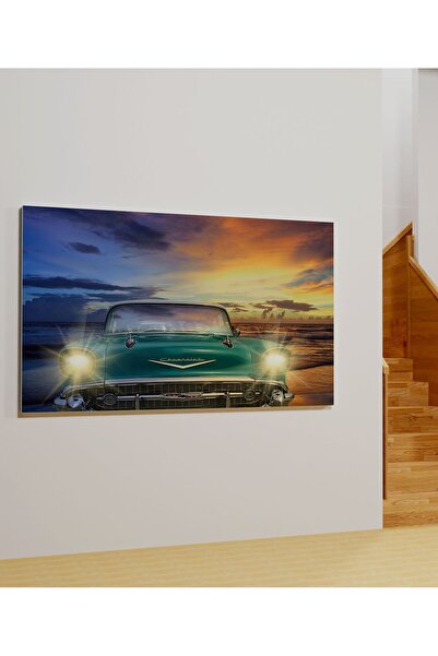 AR AJANS KANVAS TABLO Chevrolet on Sunset Decorative Canvas Painting