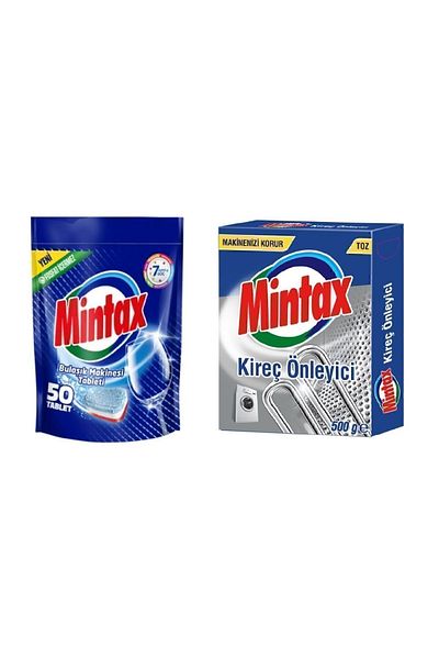 Mintax 7 in 1 Dishwasher Tablet Detergent 50Pcs + Anti-Limescale 500 Gr
