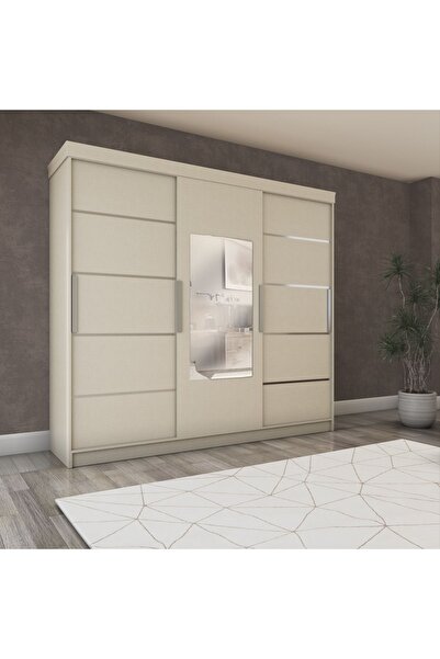 yılwood Sürgülü Gardırop 240/210cm (KOTON VİZON)