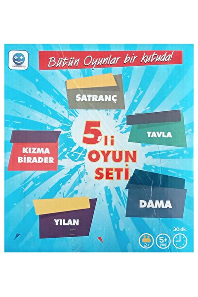 CT-TOYS 5 li Oyun Seti Yılan - Tavla - Dama - Satranç - Kızma Birader