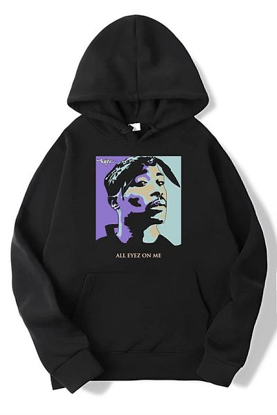 BRZ COLLECTION Hanocă supradimensionată unisex Tupac All Eyez On Me