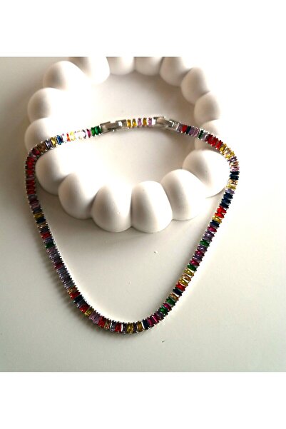 doi aksesuar Renkli Zirkon Taş Su Yolu Choker Kolye