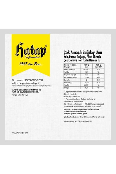 Hatap Değirmenleri Hatap 10 Kg Çok Amaçlı Un
