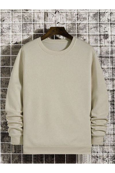 LA GULER Χειμερινό Unisex Oversize Φούτερ - Crew Neck, 3 Κλωστές Βαμβακερό, Fleece