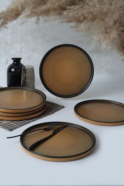 Keramika 27 Cm Vintage Stackable Serving Plate - 6 Pieces 21782