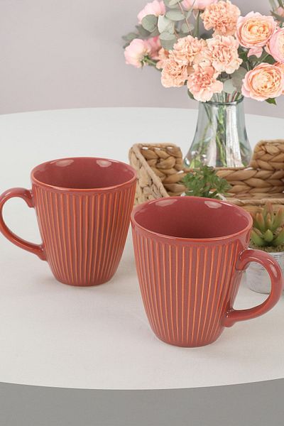 Keramika Reactive Orange Myra Mug 10 Cm 2 Pieces
